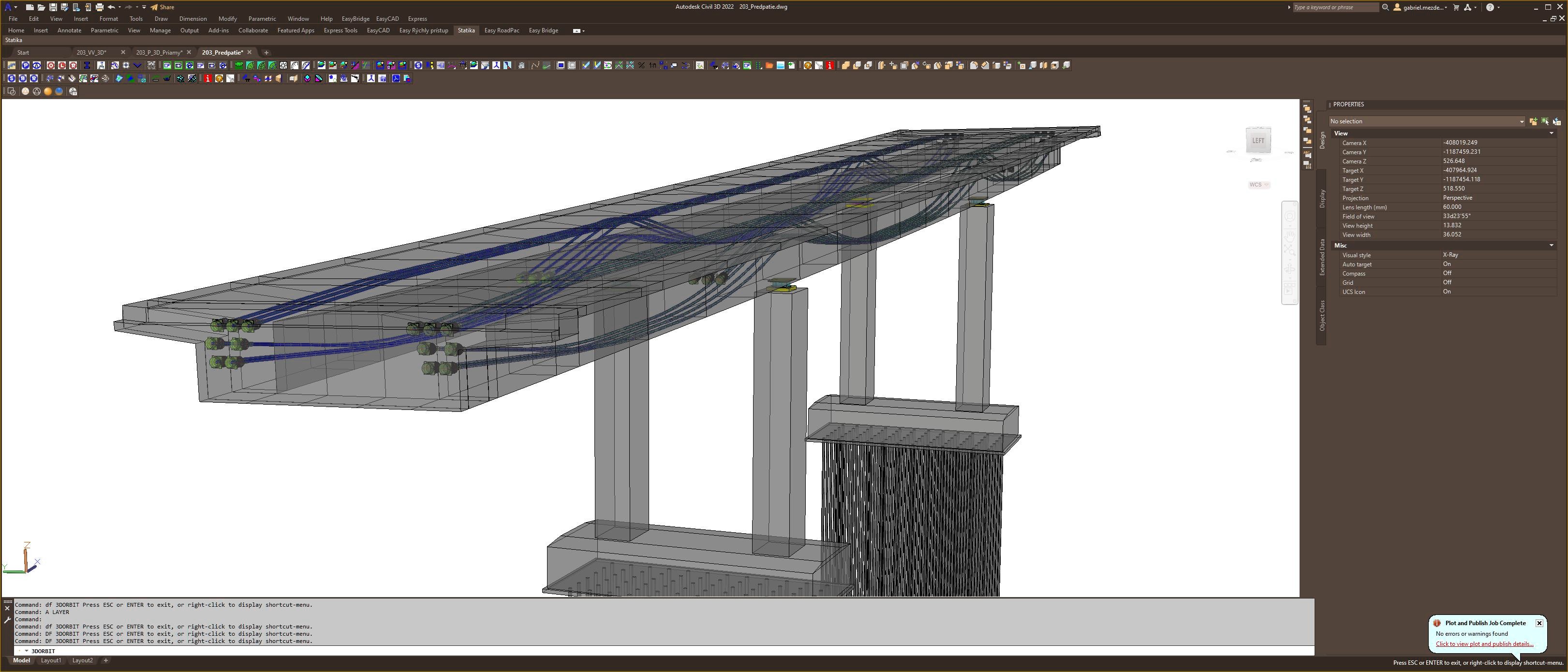 3D model predpínacích káblov.